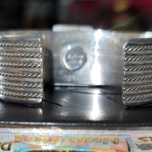 Vintage Navajo D. Lerma Charoite & Solid Sterling Silver Bracelet - Picture 5 of 15